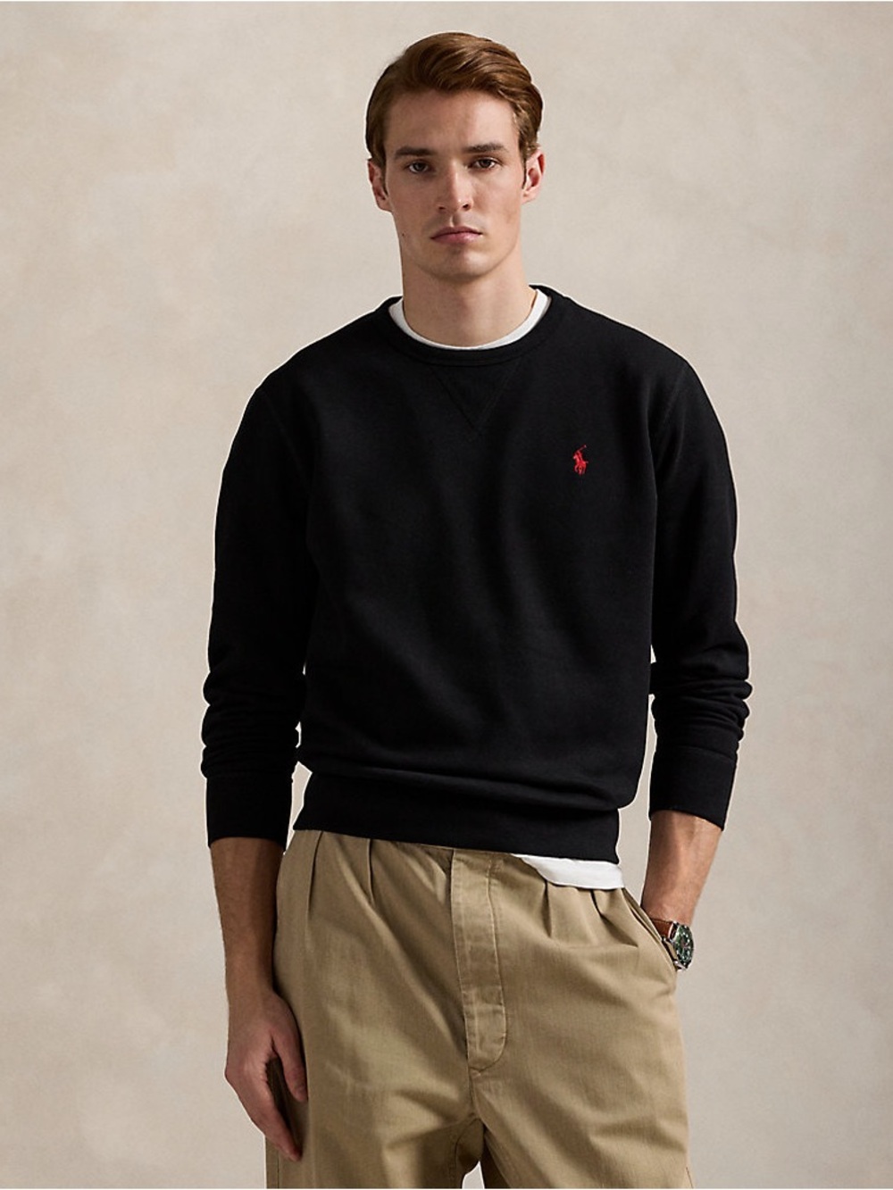 Polo by Ralph Lauren Navy Blue Crewneck Red Pony Logo M Sweatshirt